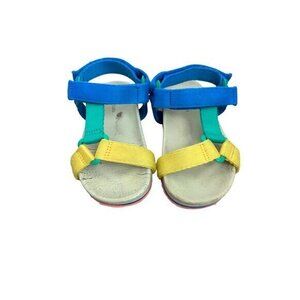 Crewcuts Kids Colorful Strap Sandals Size 13 Blue Yellow Green Adjustable Velcro